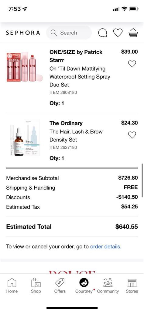 sephora my orders.